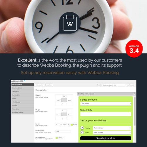 Webba Booking – WordPress Appointment & Reservation plugin
