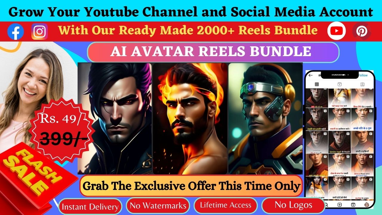 Avatars 2000+ A.I Reels Bundle Reach in every reel is 100K to 1M views.