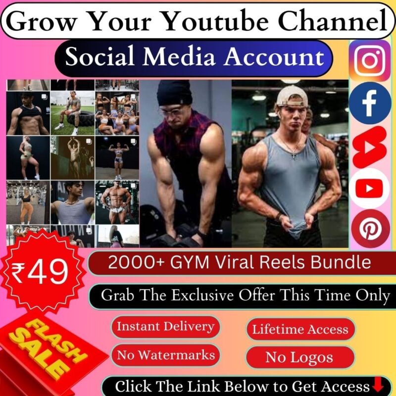 2200+ GYM Viral Reels Bundle Reach in every reel is 1M to 10M views