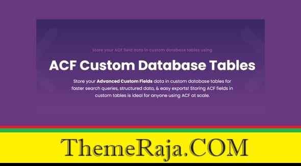 ACF Custom Database Tables GPL Plugin