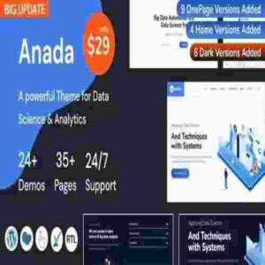 Anada GPL Theme – Data Science & Analytics SaaS WordPress Theme
