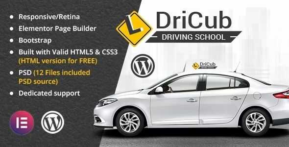 Dricub Theme GPL Driving School WordPress Theme