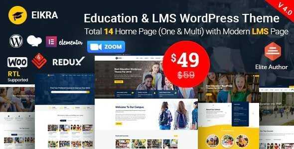 Eikra Theme GPL Education WordPress LMS Websites