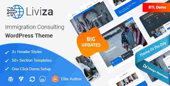 Liviza Theme GPL Immigration Consulting WordPress Websites