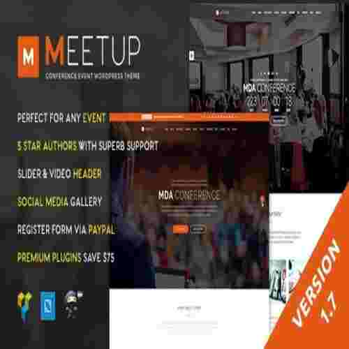 Meetup GPL Theme Conference Event WordPress Theme