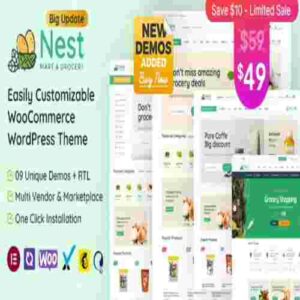 Nest Grocery Store WooCommerce WordPress Theme GPL