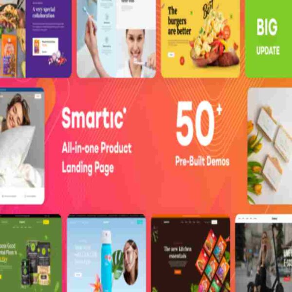 Smartic GPL Theme – Product Landing Page WooCommerce Theme