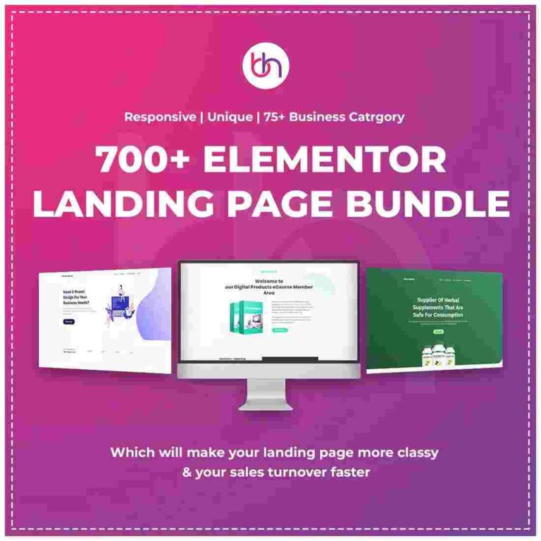 DIgital Product Website Price 24 700+ Elementor Landing Page Bundle