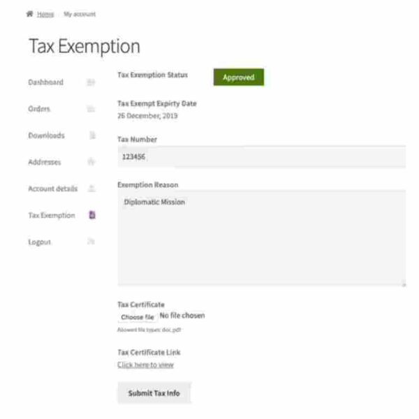 Tax Exempt for WooCommerce GPL Pro