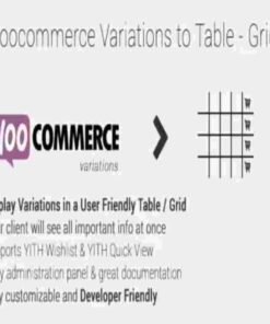 Woocommerce Variations to Table Grid GPL Plugin