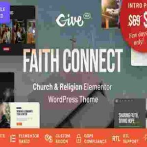 Faith Connect Theme GPL Religion & Church WordPress Theme