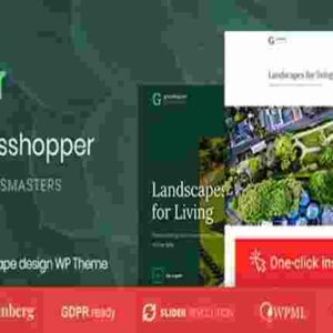 Grasshopper Theme GPL Landscape Design and Gardening Services WP Theme