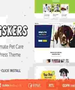 Whiskers Theme GPL Pets Store, Vet Clinic, Animal Adoption Theme