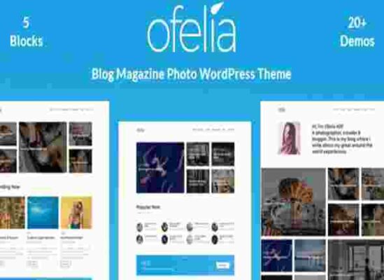 Ofelia Theme GPL Travel Personal WordPress Blog Theme
