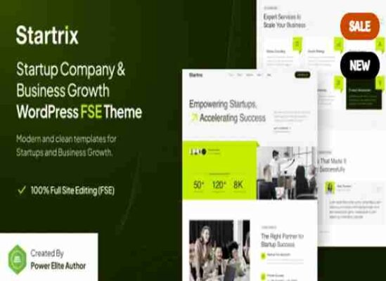 Startrix Theme GPL Startup Company & Business Growth FSE WordPress Theme