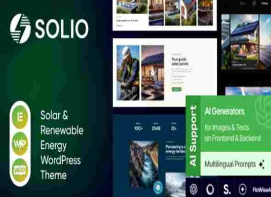 Solio Theme GPL Solar & Renewable Energy WordPress Theme